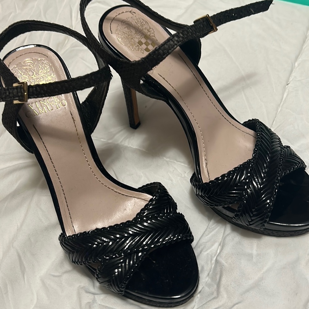 Vince Camuto black patent heels